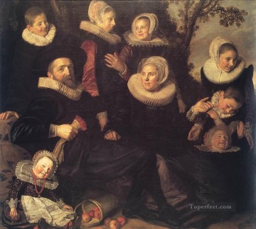  Familia Pintura al %C3%B3leo - Retrato de familia en un paisaje Siglo de oro holandés Frans Hals